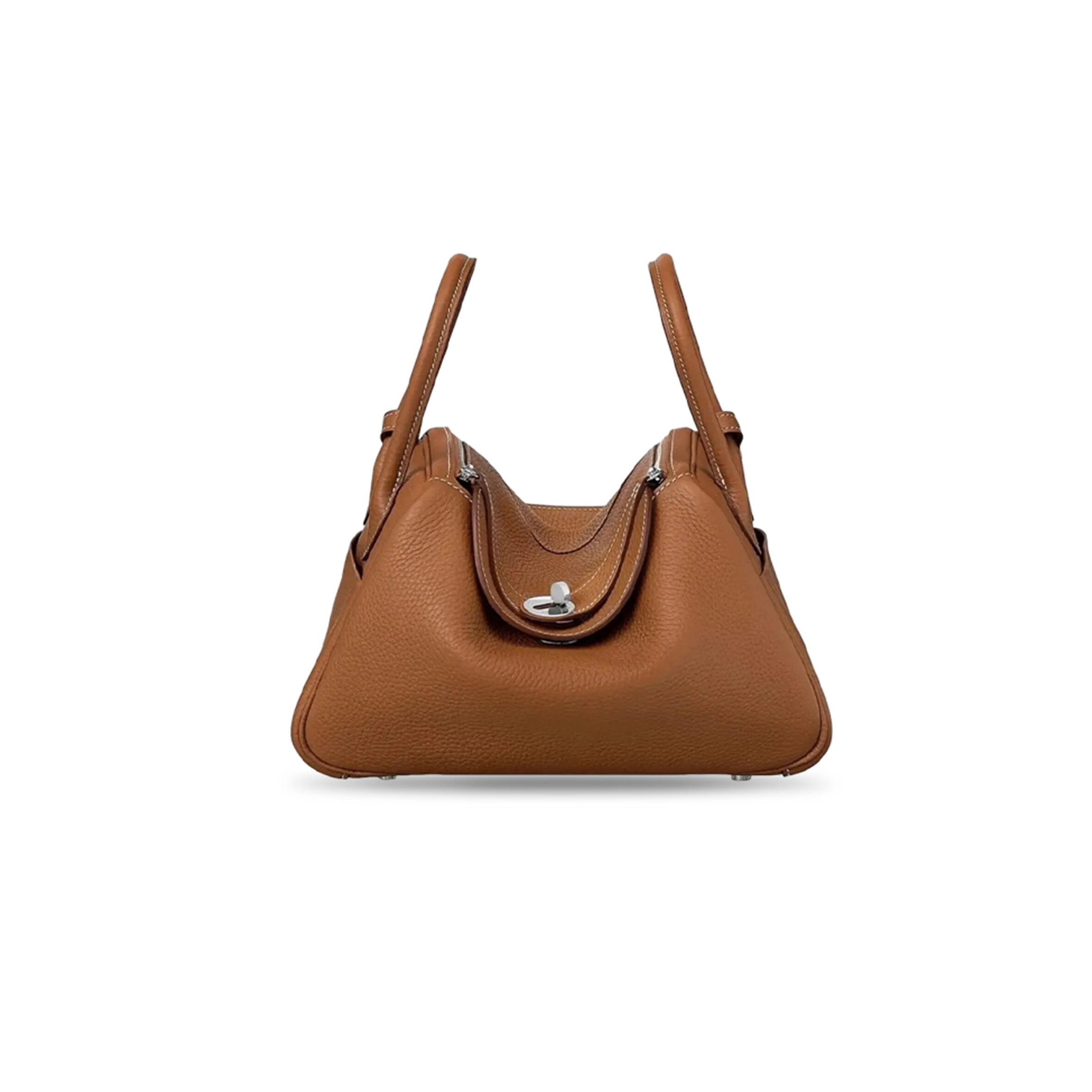 HERMES MASTER CLEMENCE LEATHER LINDY 34 SILVER BUCKLE SHOULDER BAG (34*23*17cm)  